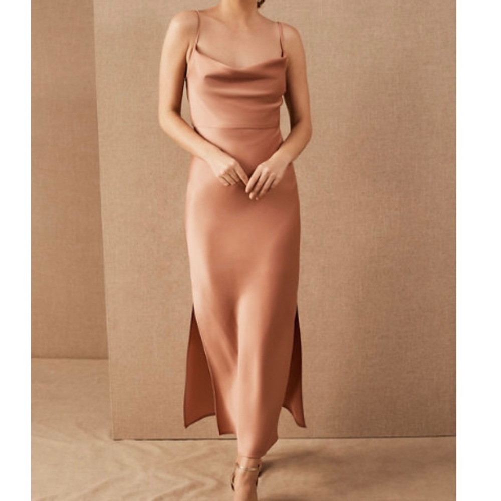 Sachin & Babi; Cali Satin Charmeuse Midi Dress: color Sedona Sunset